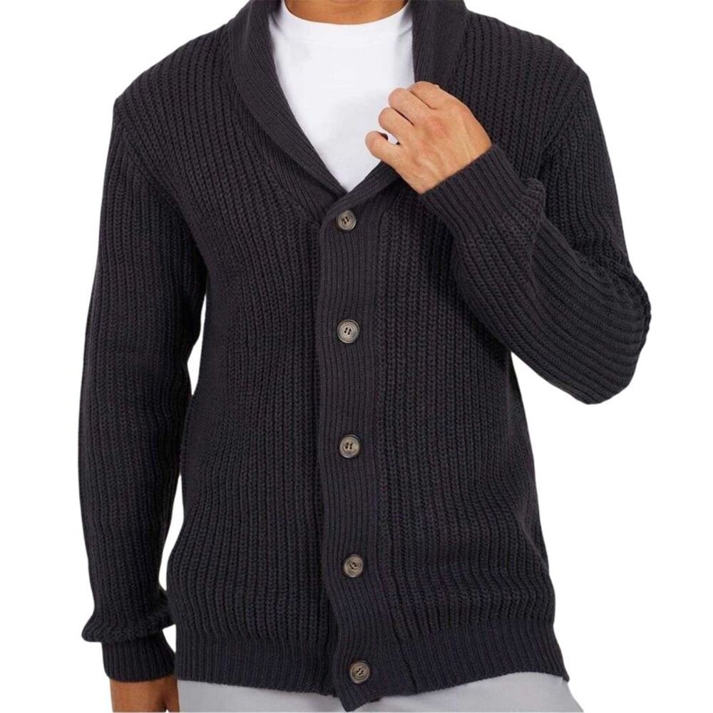 Brave Soul Mens Button Cardigan / Midnight Navy